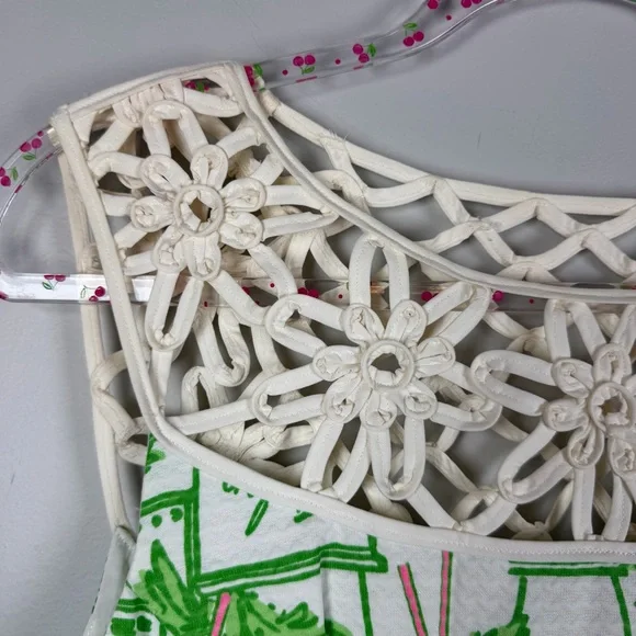 Lilly Pulitzer Lacina Mint Julep Kentucky Derby Shift Lattice Dress Size 10 - Picture 8 of 15